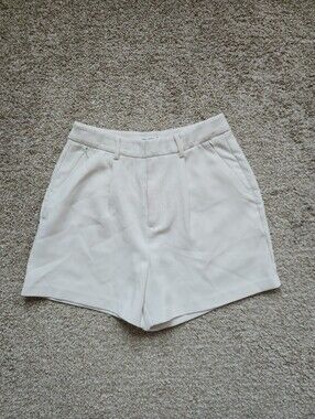 Good American White High-Waist Tailored Shorts